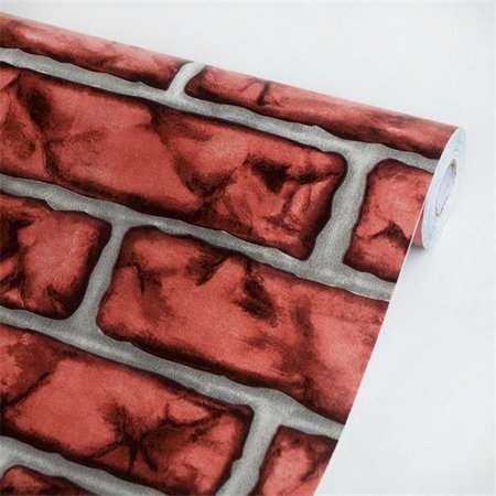 FURNORAMA Dark Red Brick - Self-Adhesive Wallpaper Home Decor  Multicolor FU1102239
